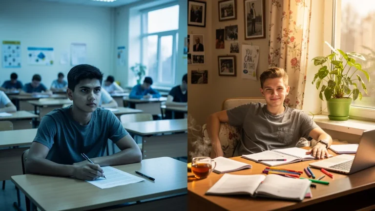 Comparaison réaliste des émotions lors d’un examen blanc en salle et à domicile, ressenti étudiant