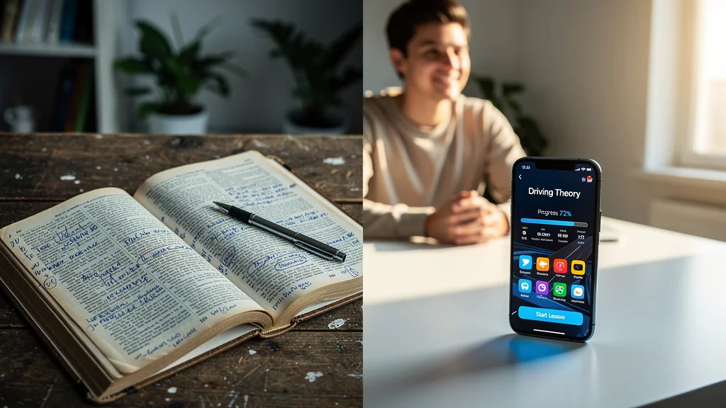 Comparaison photo réaliste entre le livre de code Rousseau oublié et l’appli mobile efficace après 2 mois