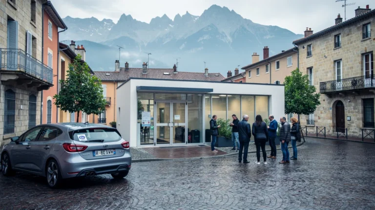 Stage de récupération de points un samedi à Pau, participants devant centre de formation au lever du jour