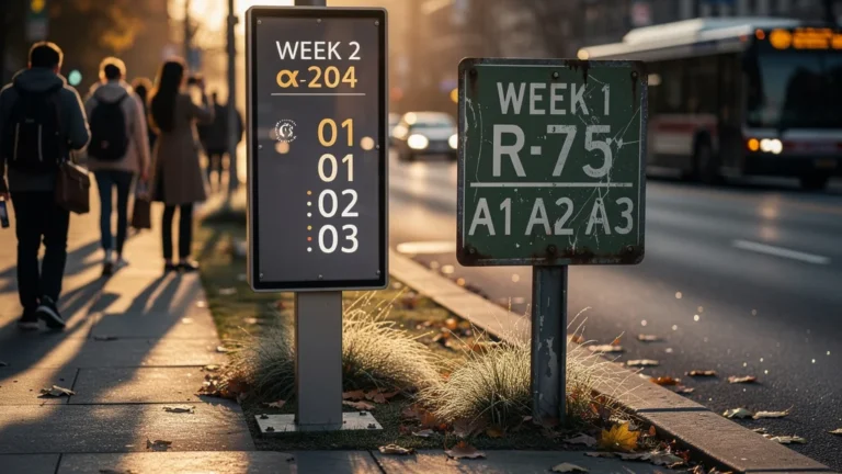 Comparaison réaliste de deux séries de codes sur panneaux de signalisation sur deux semaines en milieu urbain